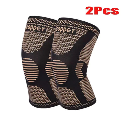 2 Pack XXL Copper Knee Braces Compression Sleeves Support Arthritis Men & Women