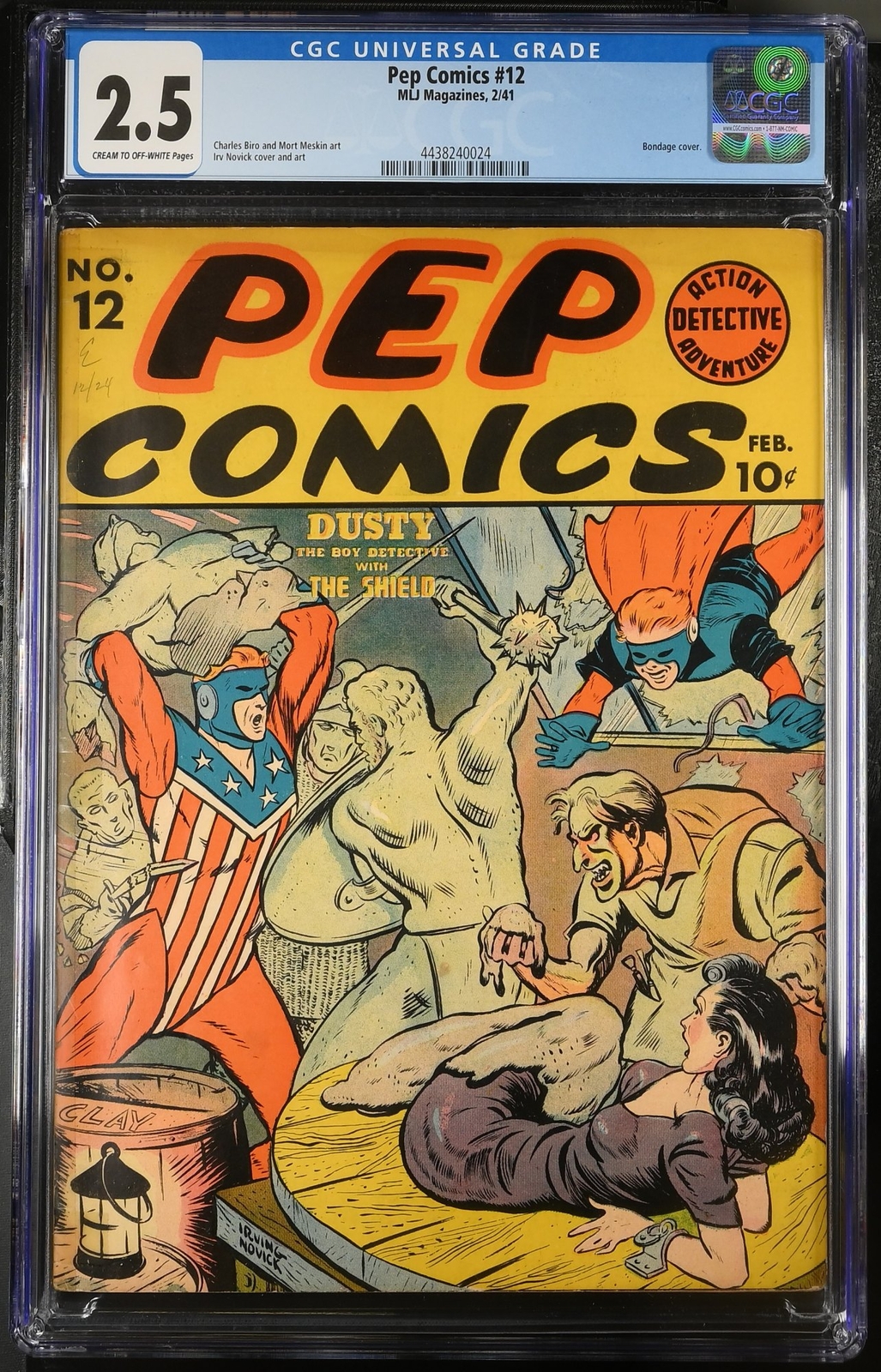 Pep Comics #12 CGC GD+ 2.5 Bondage Cover! Archie 1941