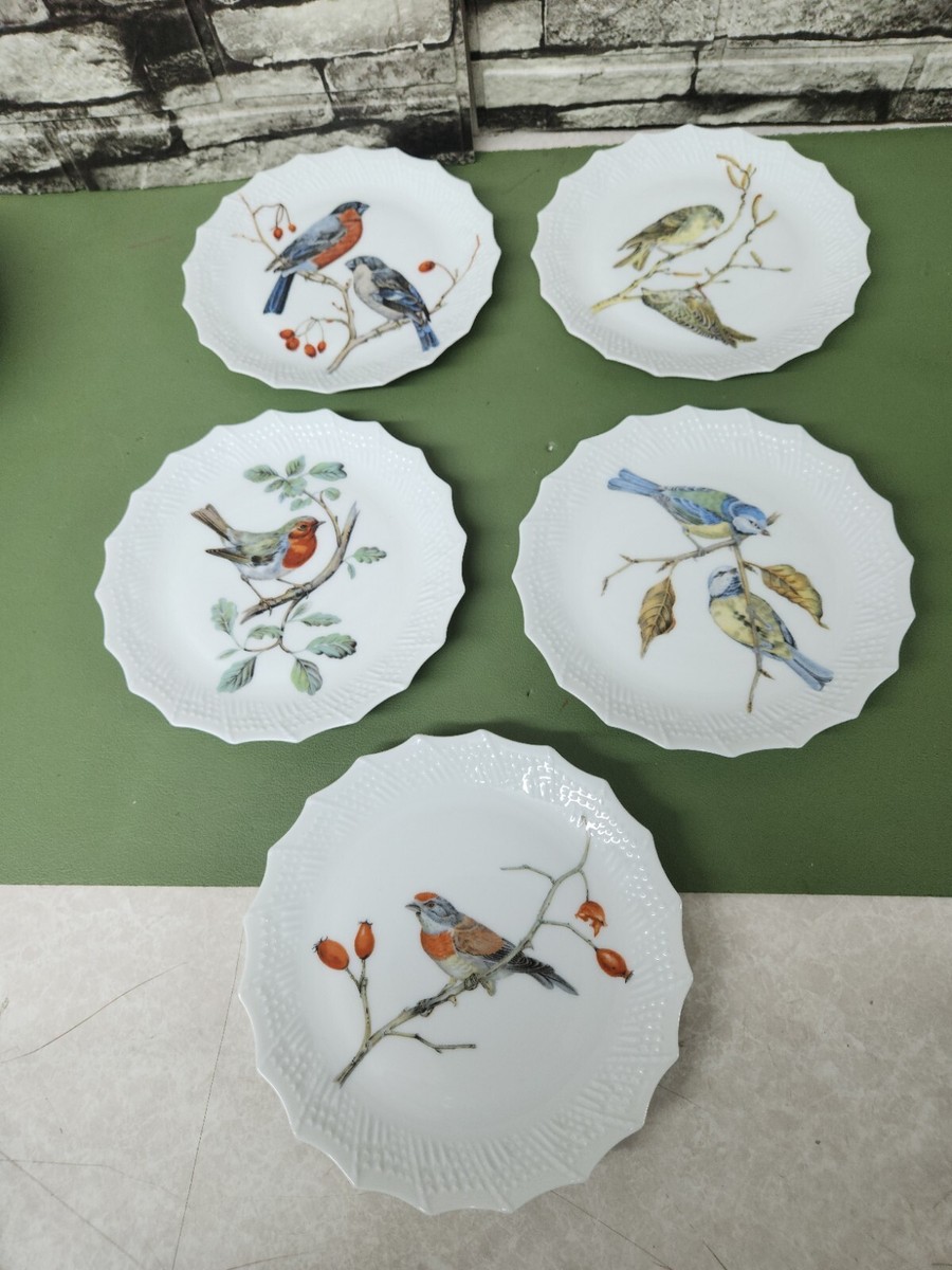 Lot Of 5 Vintage Limoges France Birds On Branch 6