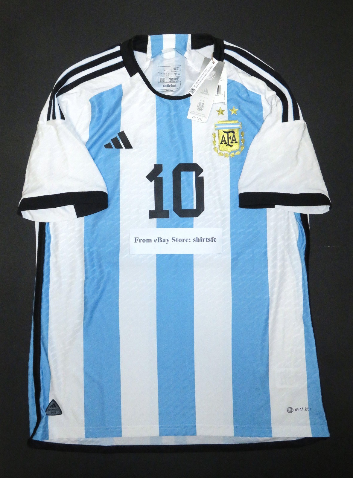 New 2022 World Cup Adidas Argentina Authentic Lionel Messi Jersey Shirt HF2157