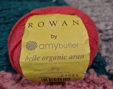 Rowan Belle Organic Aran Yarn/Wool 50g Ball Poppy Pink
