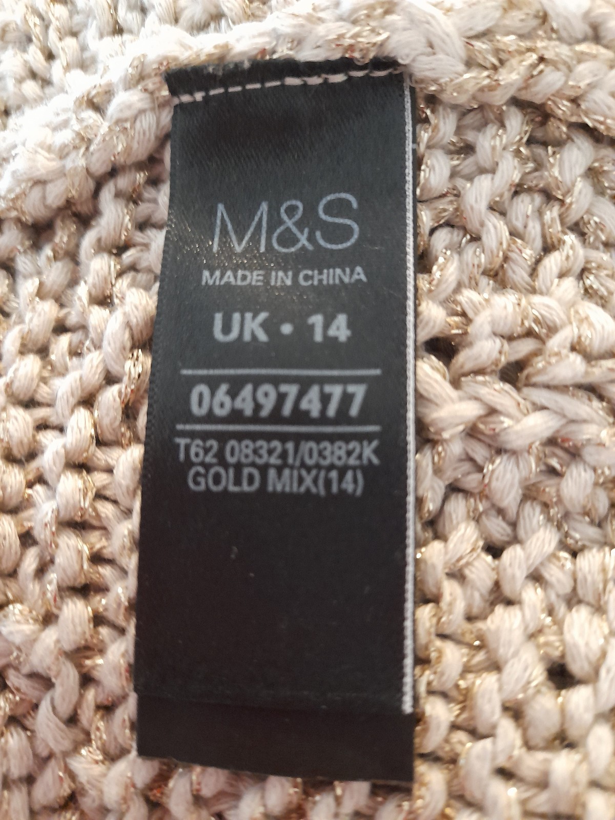 m and s PER UNA Ladies camel knitted jumper size 14 image 2