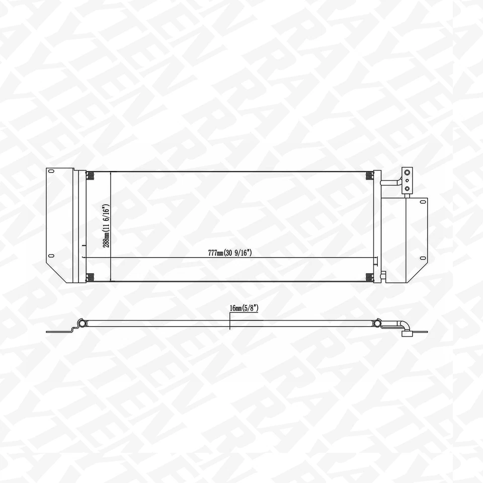 4333 A/C Condenser for 1989 1990 1991 1992 1993 Dodge D250 D350 W250 W350 5.9L - Image 2 of 4