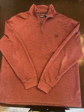 Chaps Red Knit 1/4 Zip Pullover Sweater Mock Neck Long Sleeve XL Tight-Knit