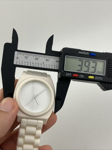 NIXON Men 39mm Watch All White The Time Teller P Minimal - RUNS - Picture 17 of 20