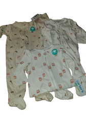  3 Carters girls 3-6 months sleep and play zip up footed pjs