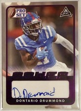 Dontario Drummond 2021 Leaf Pro Set Power Purple Auto RC 3/25 Ole Miss Rebels