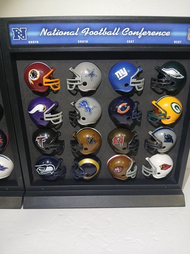 2 rari mini casco vintage Riddell NFL completo AFC NFC custodia display questa settimana - Foto 9 di 23