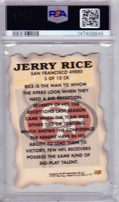 JERRY RICE 1997 Ultra Comeback Kids #3 PSA 8 view 2
