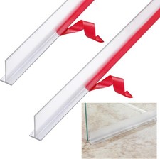 2 Pcs Clear Vinyl T-Type Shower Door Seal &ndash; Self-Adhesive, 73" Long for 1/2" Gap