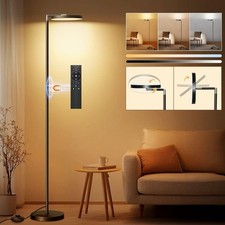 LED Floor Lamp Dimmable 163cm, Standing with Memory Small, Black 