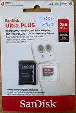 SanDisk Ultra 256GB UHS-I Class 10, A1 MicroSDXC Memory Card