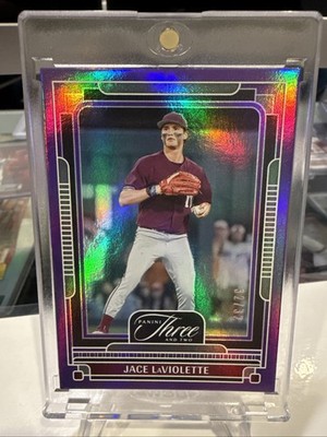2025 Panini Three and Two Jace LaViolette Purple Full Count #32/32   Texas A&M