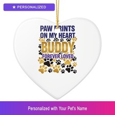 Custom Pet Memorial Ornament Personalized Heart Shaped Pet Lover Gift