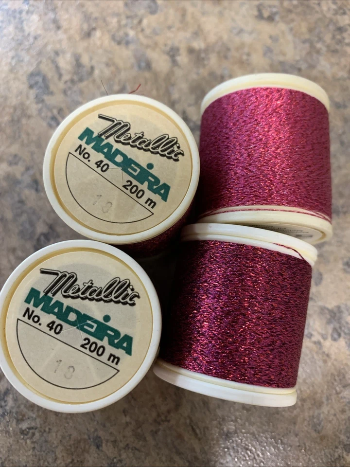 4 Spools MADEIRA Metallic Polyester Embroidery Thread 200M, # 18 - Image 4 of 4