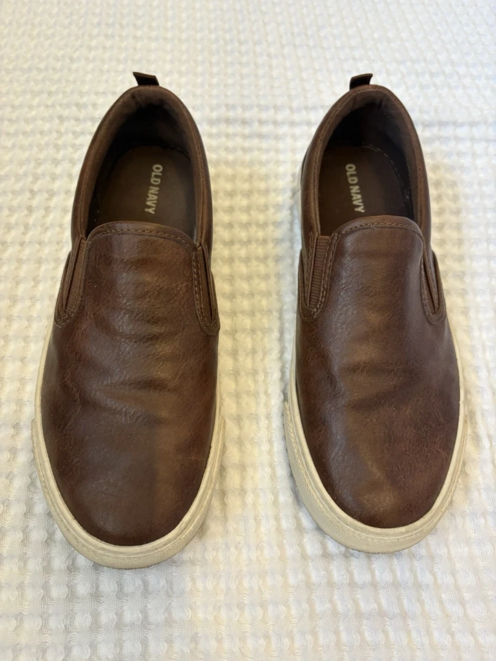 Zapatos Mocasines Informales Jóvenes Niños Viejos Azul Marino Marrón Oscuro Sin Cordones Cuero Sin Cordones Talla 6 Foto 2 de 4