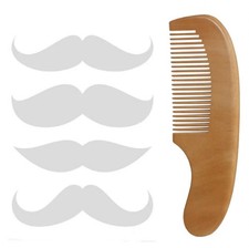 Men's Wooden Beard Mustache Comb Premium Anti-Static Wood Pocket Size Travel