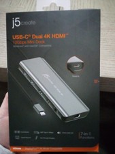 J5create JCD398 USB-C Dual 4K HDMI Mini Dock 10Gbps Brand New In Box