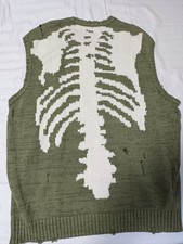 USED KAPITAL BONE SWEATER IN OLIVE GREEN GOOD