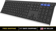 Universal Full Size Bluetooth Keyboard - Stainless Steel, Multi-Device Wireless