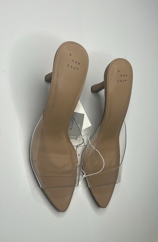 NWT A New Day Lupita Kitten Heels, Memory Foam Insoles, Sz. 9 1/2, Clear, Casual - Bild 8 von 22