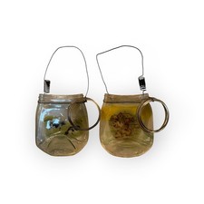 Set Of 2 Decorative Wall Art Quart Canning Jars Wire handle Wide Mouth 32oz