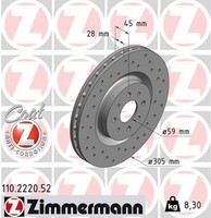 2X Zimmermann Bremsscheibe Sport Z 110.2220.52 FüR Alfa Mito Multiair 955AXN1B