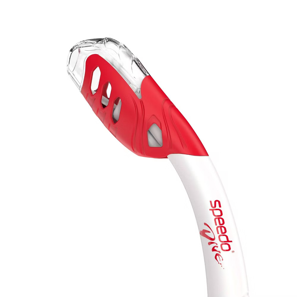 Speedo Adult Mask Snorkel Set - Red/White/Blue: Polycarbonate, Silicone & Rubber