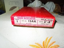 Vintage Starrett 124-A  - Inside Micrometer Set With Case/AND ORIGINAL BOX