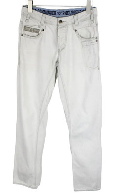 PME LEGEND Or29935 Herren Tapered Jeanshose W29/L32 Grau Baumwolle Knopfleiste