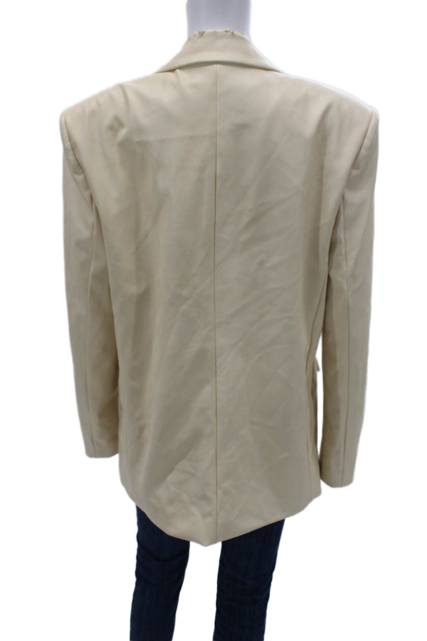 We Wore What Womens Basic Jacket Beige Button Lon… - image 4