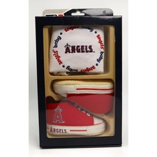 Los Angeles Angels Baby Bib and Pre-Walker Sneaker Set 0-6 Months New MLB