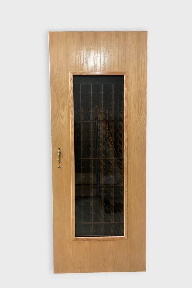 Tall Solid Hardwood One Door Wine Cabinet Fridge Cooler w/Breezaire Cooling Unit