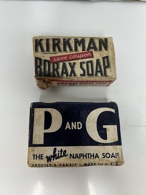 Two Bars Of Vintage Soap, Original Wrappers, Kirkman Borax And P And G Brands