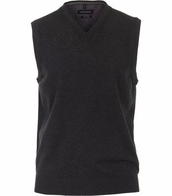 CASAMODA Herren Pullunder Ärmellos V-Neck Regular Baumwolle Anthrazit