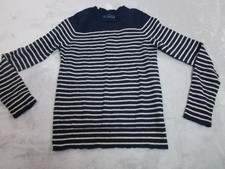 Zadig  Voltaire Cashmere Sweater Women's S Navy Ivory Striped Skull Crewneck