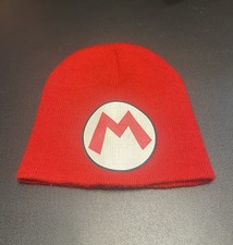 Super Mario Red Knit Beanie Hat Nintendo Licensed One Size