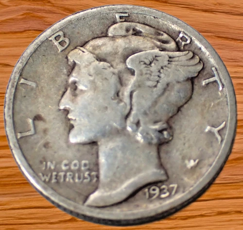 1937 Mercury Dime VG-Very Good