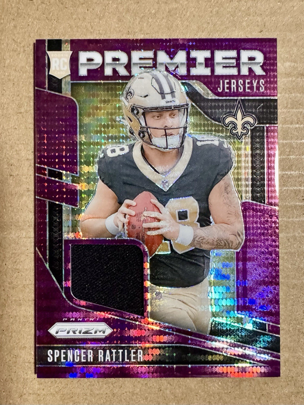 2024 Panini Prizm - Premier Jerseys Spencer Rattler #PJ-SRR Purple Pulsar Prizm