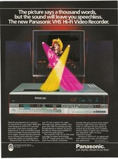 Vintage Print Ad Panasonic VHS Hi-Fi Receiver The Picture Says A Thousand Words