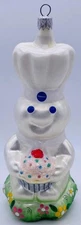 Pillsbury Doughboy Kurt S Adler Ornament PL13 Holding Cupcake Box Damage See Pic