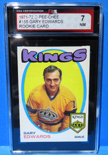 1971-72 O-PEE-CHEE ROOKIE Card #155, GARY EDWARDS, Los Angeles Kings,  KSA 7. rookie card picture