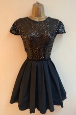 Jones and Jones Black Sequin pleated dress Uk 10 