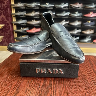 ✨ Prada Blue Leather Penny Loafers | Men’s 9.5 | Made in Italy Prada Made In Italy Men main image 2