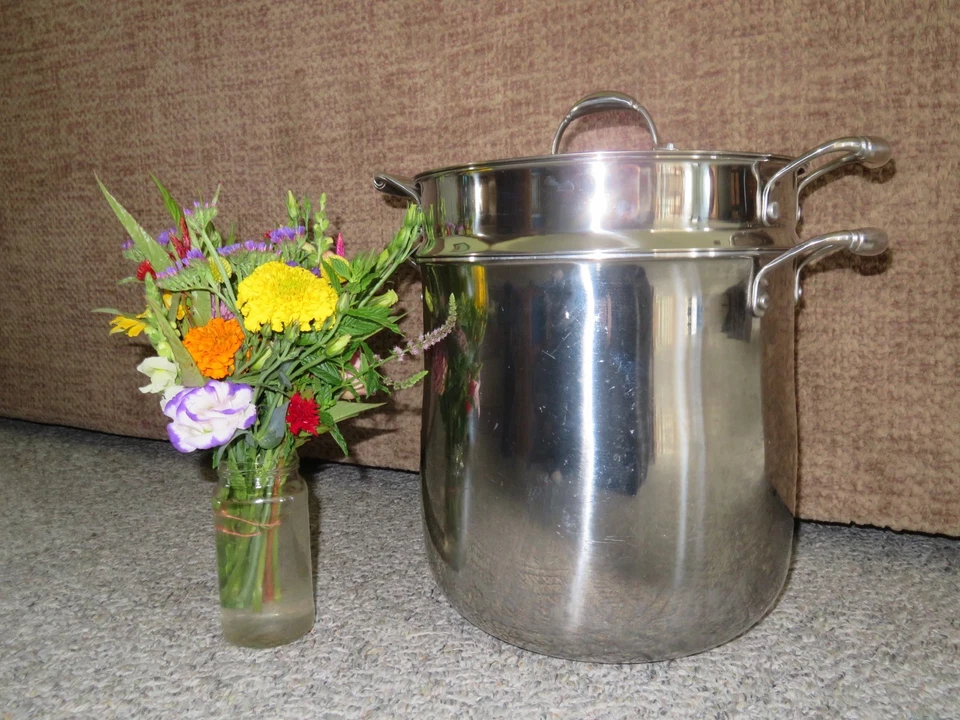 Casa Princesa 18 qt. Acero inoxidable, triple capa, olla común, con colador, W2229 Foto 2 de 4