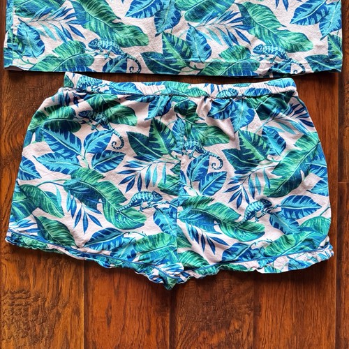 Anthropologie PRINT FRESH Sz XL Pajama Short Set Karma Chameleon Organic Cotton - Picture 21 of 22