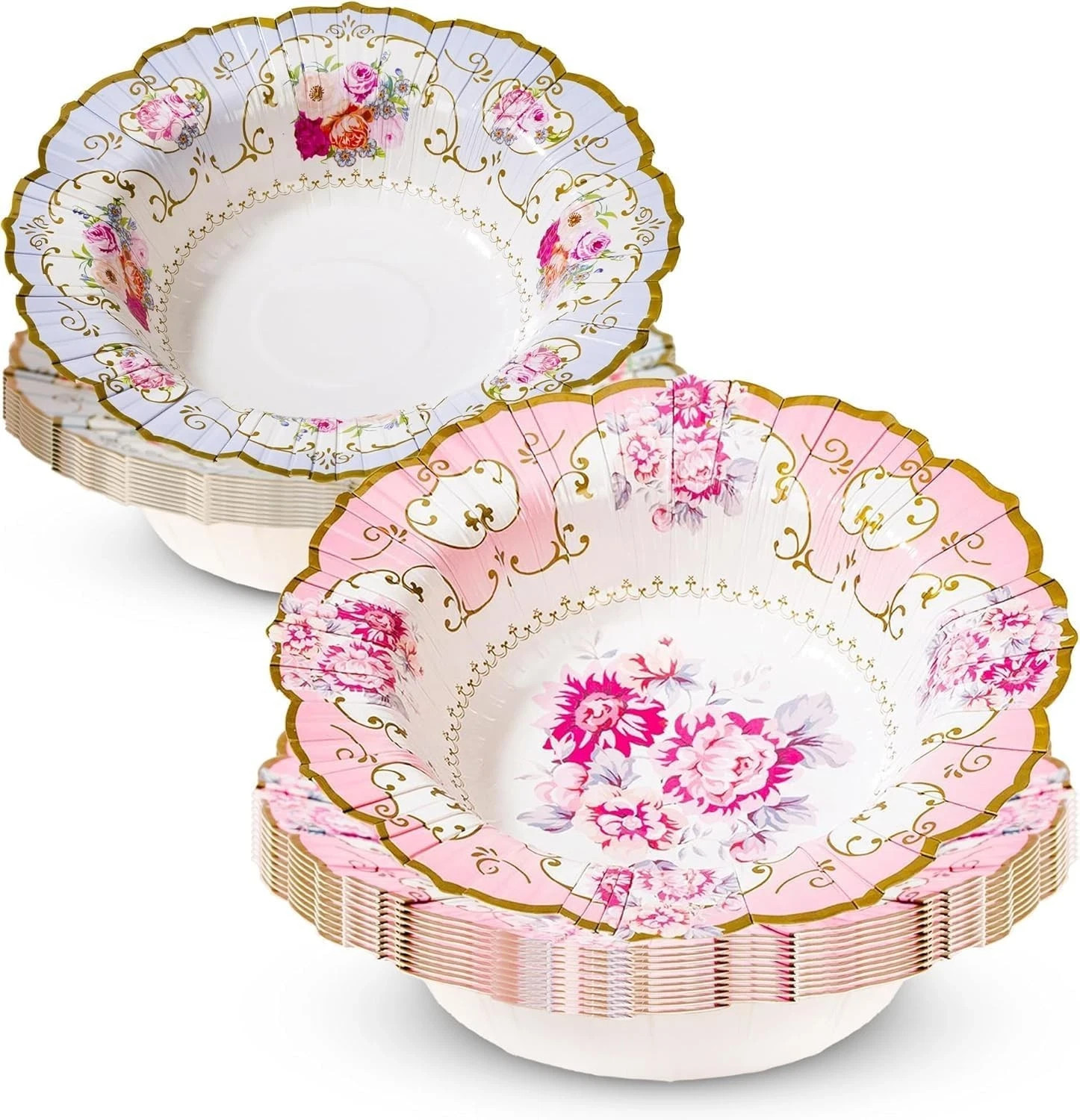 Talking Tables Pack of 12(20cm) Truly Scrumptious Vintage Floral Paper Bowls|Pe