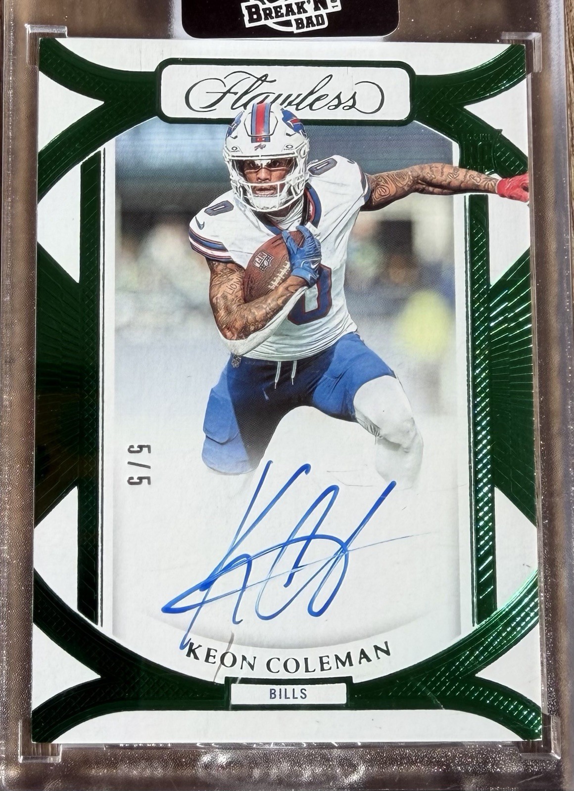 Keon Coleman Panini Flawless Rookie Frame Signatures #RFSKCN Emerald