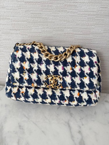 CHANEL Tweed Flap Chain Shoulder Bag Handbag Party