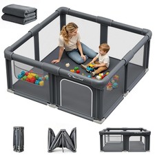 Foldable Baby Playpen, 50"x50" Playpen for Babies and Toddlers, Portable Play...